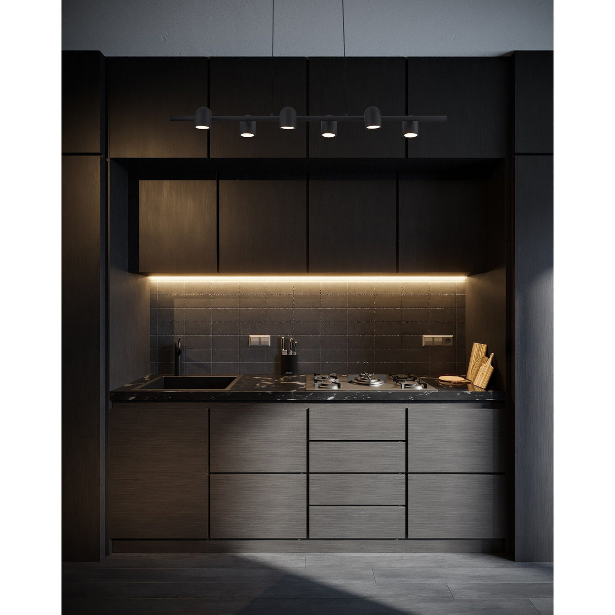 Ios 6 Light Linear Suspension Light - Black