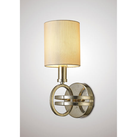 Isabella 1 Light Wall Light - Silver With Beige Shade
