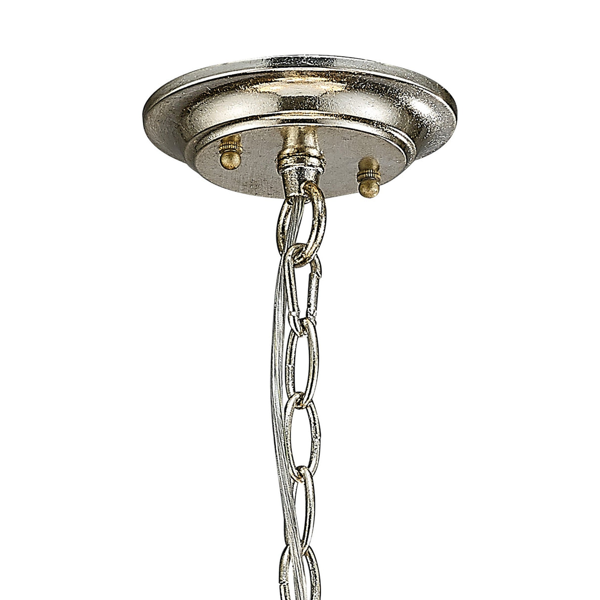 Isabella 40cm 3 Light Chandelier - Silver With Beige Shade