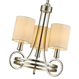 Isabella 40cm 3 Light Chandelier - Silver With Beige Shade