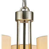 Isabella 40cm 3 Light Chandelier - Silver With Beige Shade