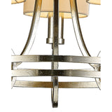 Isabella 40cm 3 Light Chandelier - Silver With Beige Shade