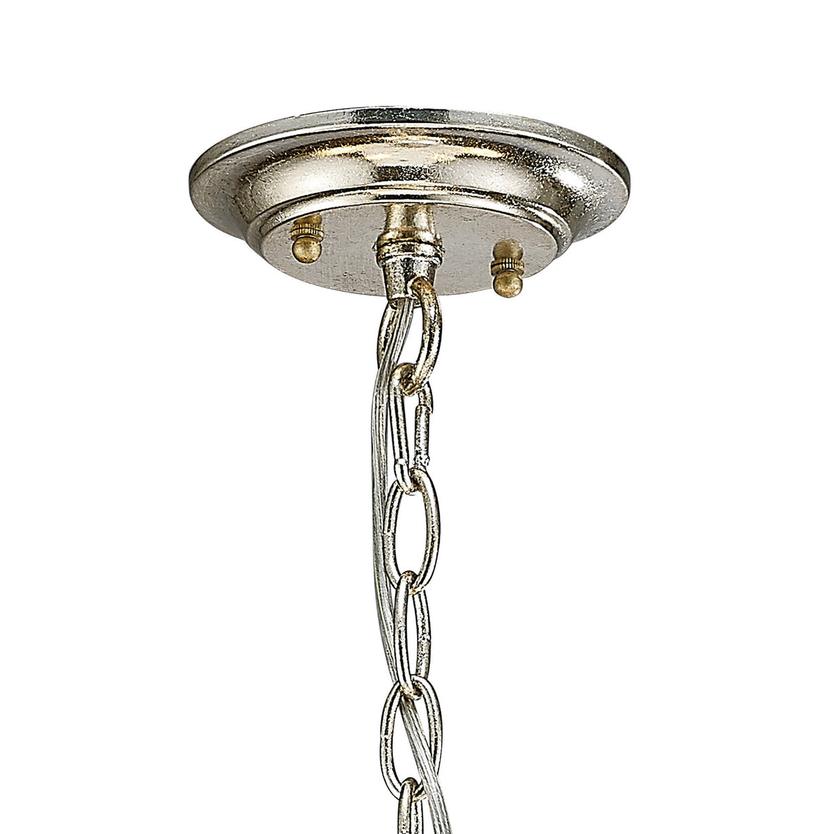 Isabella 64cm 5 Light Chandelier - Silver With Beige Shade