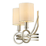 Isabella 64cm 5 Light Chandelier - Silver With Beige Shade