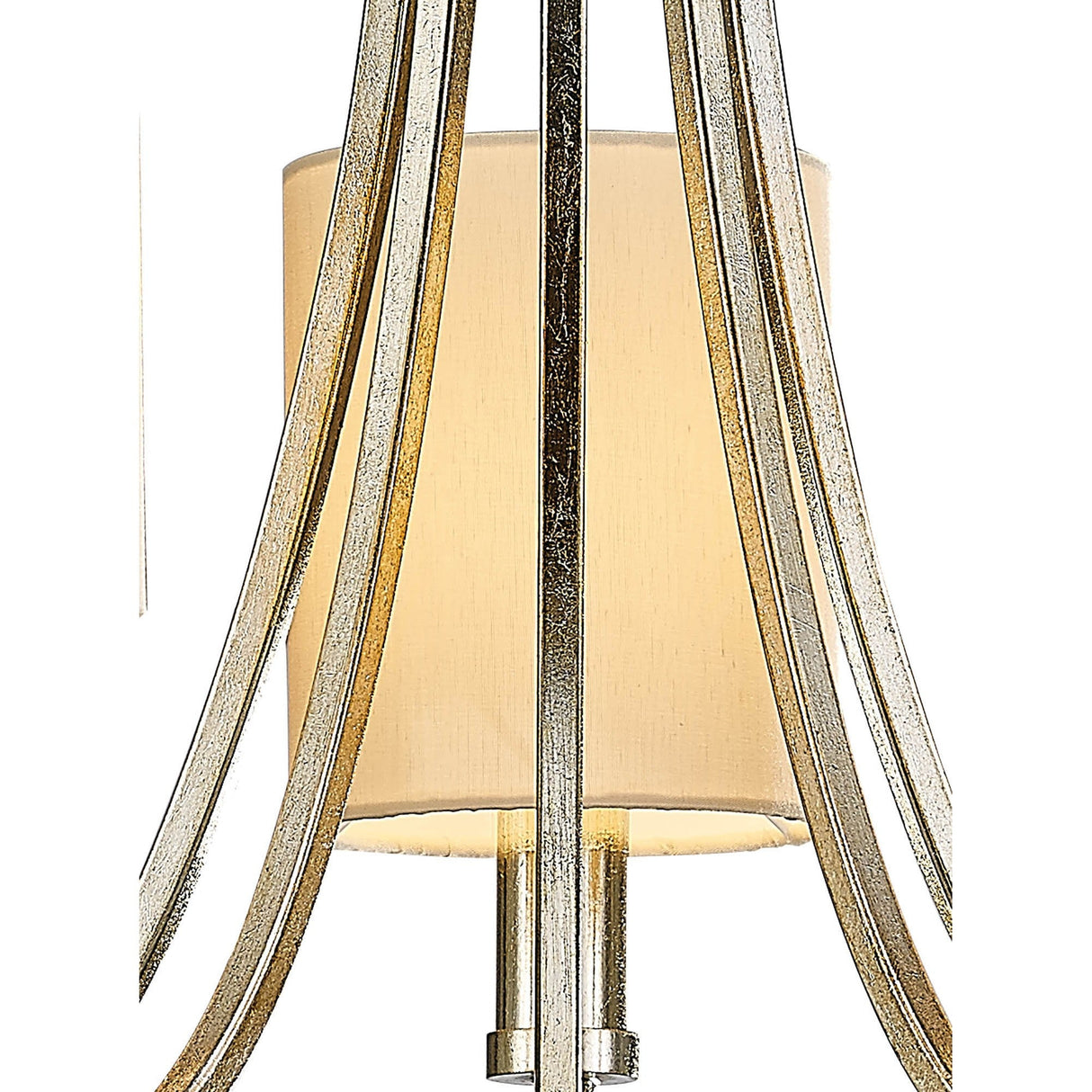 Isabella 64cm 5 Light Chandelier - Silver With Beige Shade