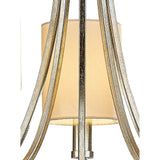 Isabella 64cm 5 Light Chandelier - Silver With Beige Shade