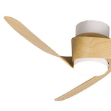 Island CCT Dimmable LED Ceiling Fan Light With Remote & APP Control - White/Brown