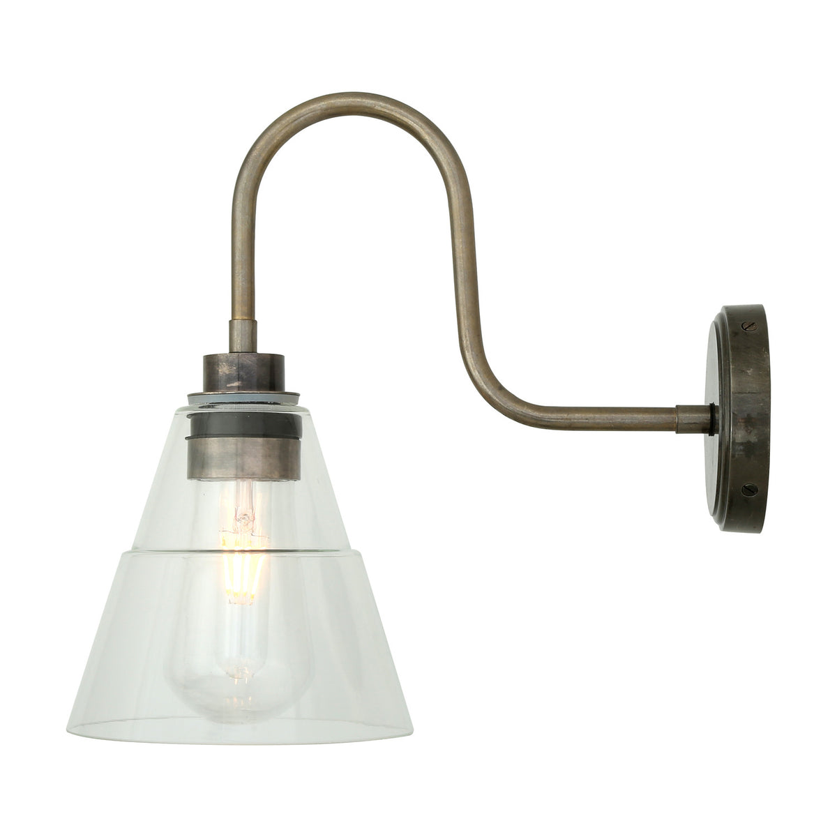 Isvana Glass Swan Neck Wall Light IP65