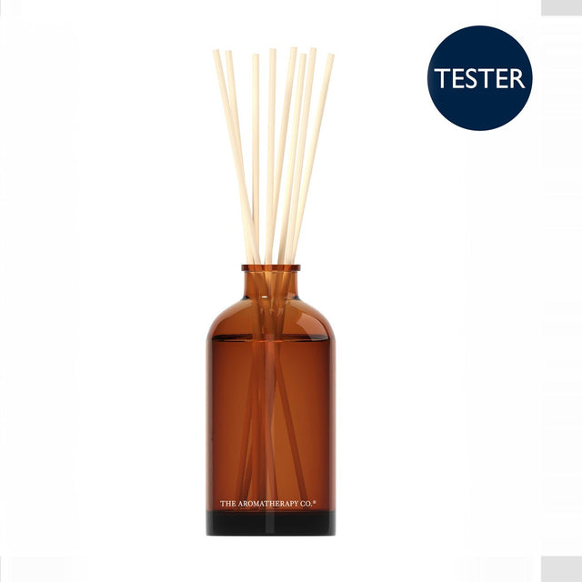 Restore Wild Berry Reed Diffuser 260g, amber glass bottle with black base and pale reeds, shown on a plain white background with a "Tester" label.