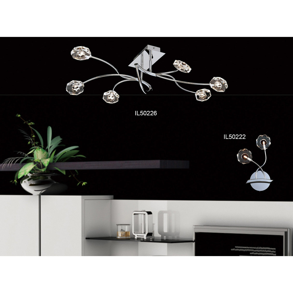 Izona 2 Light Wall Light - Polished Chrome