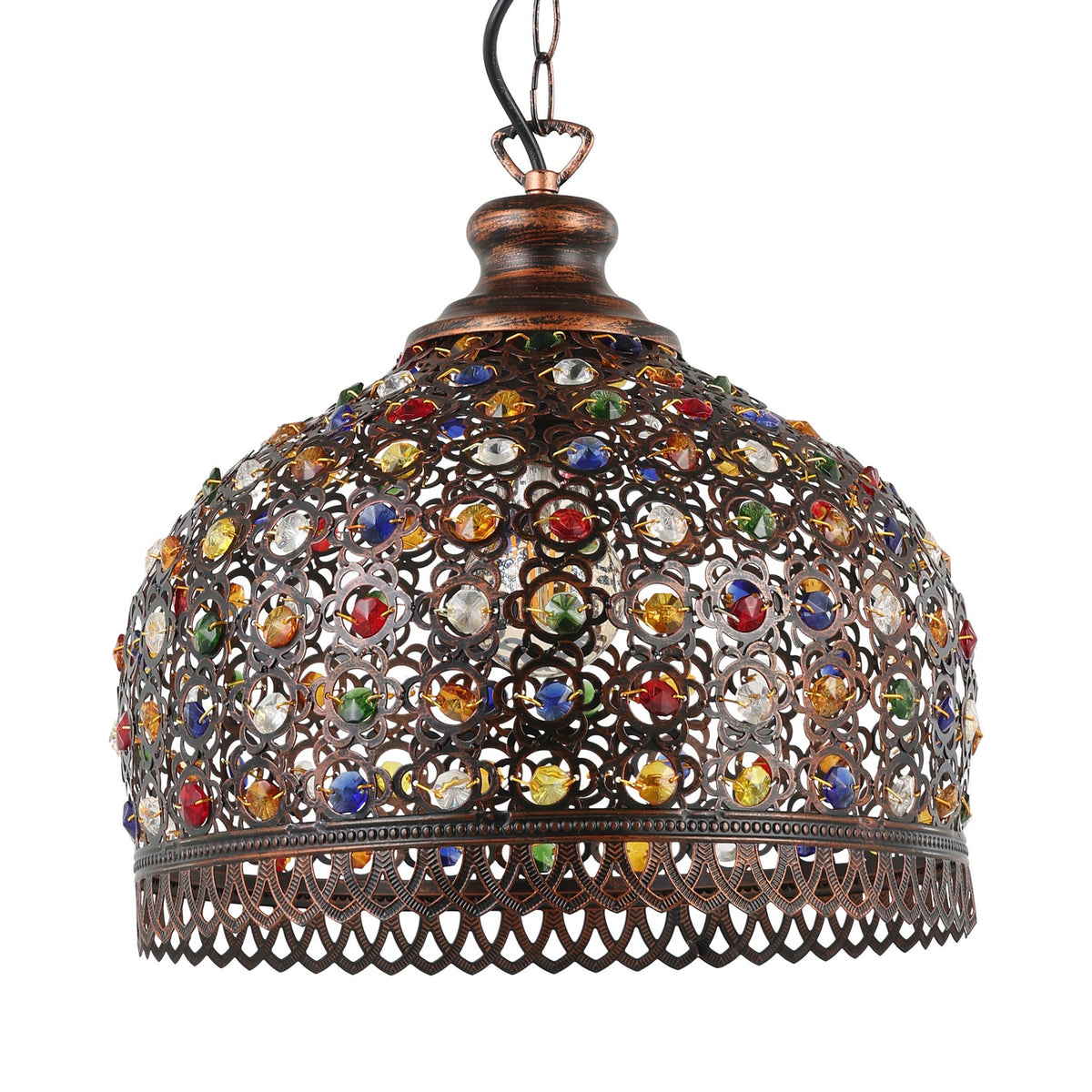 Jadida Glass Pendant Light - Antique Copper