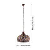Jadida Glass Pendant Light - Antique Copper