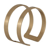 Janapur Napkin Ring in gold metal, formed from two slim open bands joined by a flat bridge, shown on a plain white background.