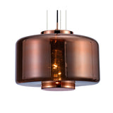 Jarras 40cm 1 Light Glass Pendant Light - Copper & Rose Gold