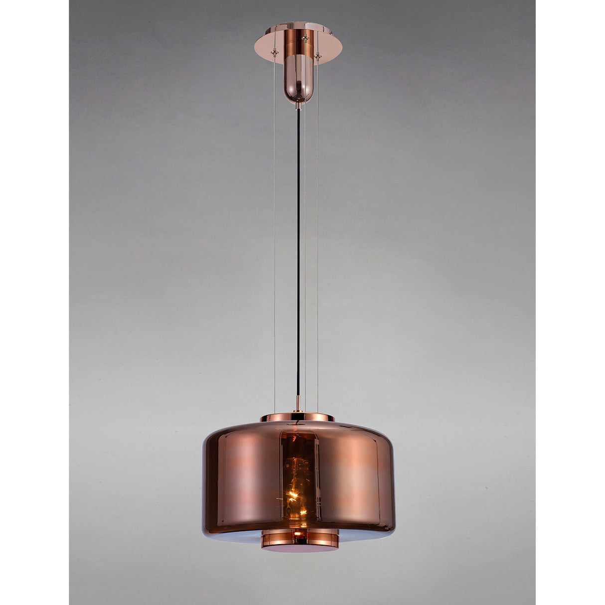 Jarras 40cm 1 Light Glass Pendant Light - Copper & Rose Gold