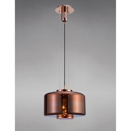 Jarras 40cm 1 Light Glass Pendant Light - Copper & Rose Gold