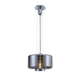 Jarras 40cm 1 Light Glass Pendant Light - Chrome & Ash Grey