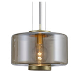 Jarras 40cm 1 Light Glass Pendant Light - Matt Gold & Cognac