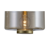 Jarras 40cm 1 Light Glass Pendant Light - Matt Gold & Cognac