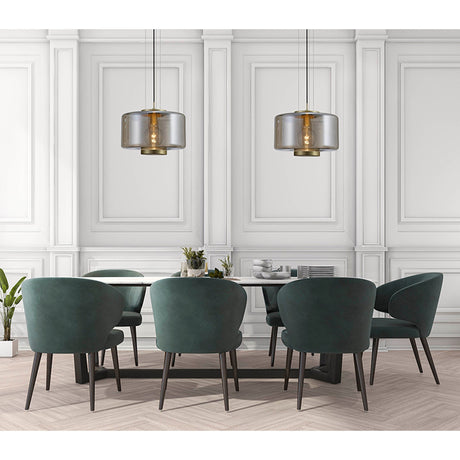 Jarras 40cm 1 Light Glass Pendant Light - Matt Gold & Cognac