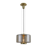 Jarras 40cm 1 Light Glass Pendant Light - Matt Gold & Cognac
