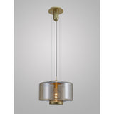 Jarras 40cm 1 Light Glass Pendant Light - Matt Gold & Cognac