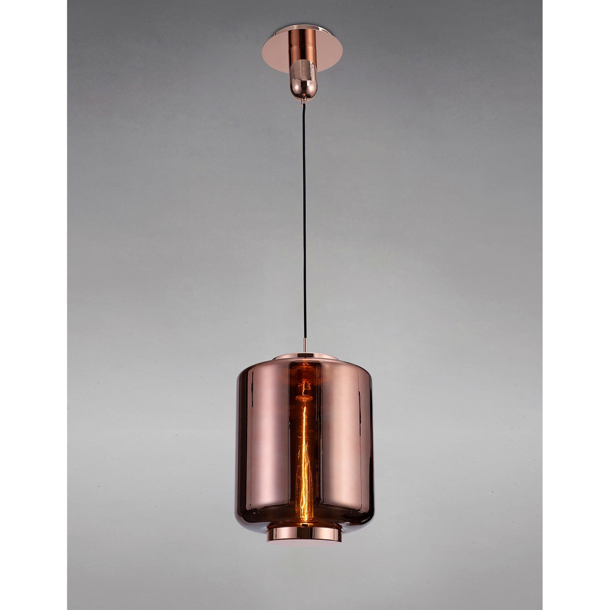Jarras 30cm 1 Light Glass Pendant Light - Copper & Rose Gold