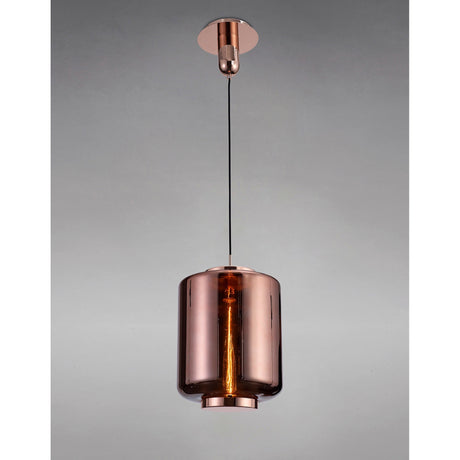 Jarras 30cm 1 Light Glass Pendant Light - Copper & Rose Gold