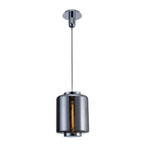 Jarras 30cm 1 Light Glass Pendant Light - Chrome & Ash Grey