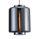 Jarras 30cm 1 Light Glass Pendant Light - Chrome & Ash Grey