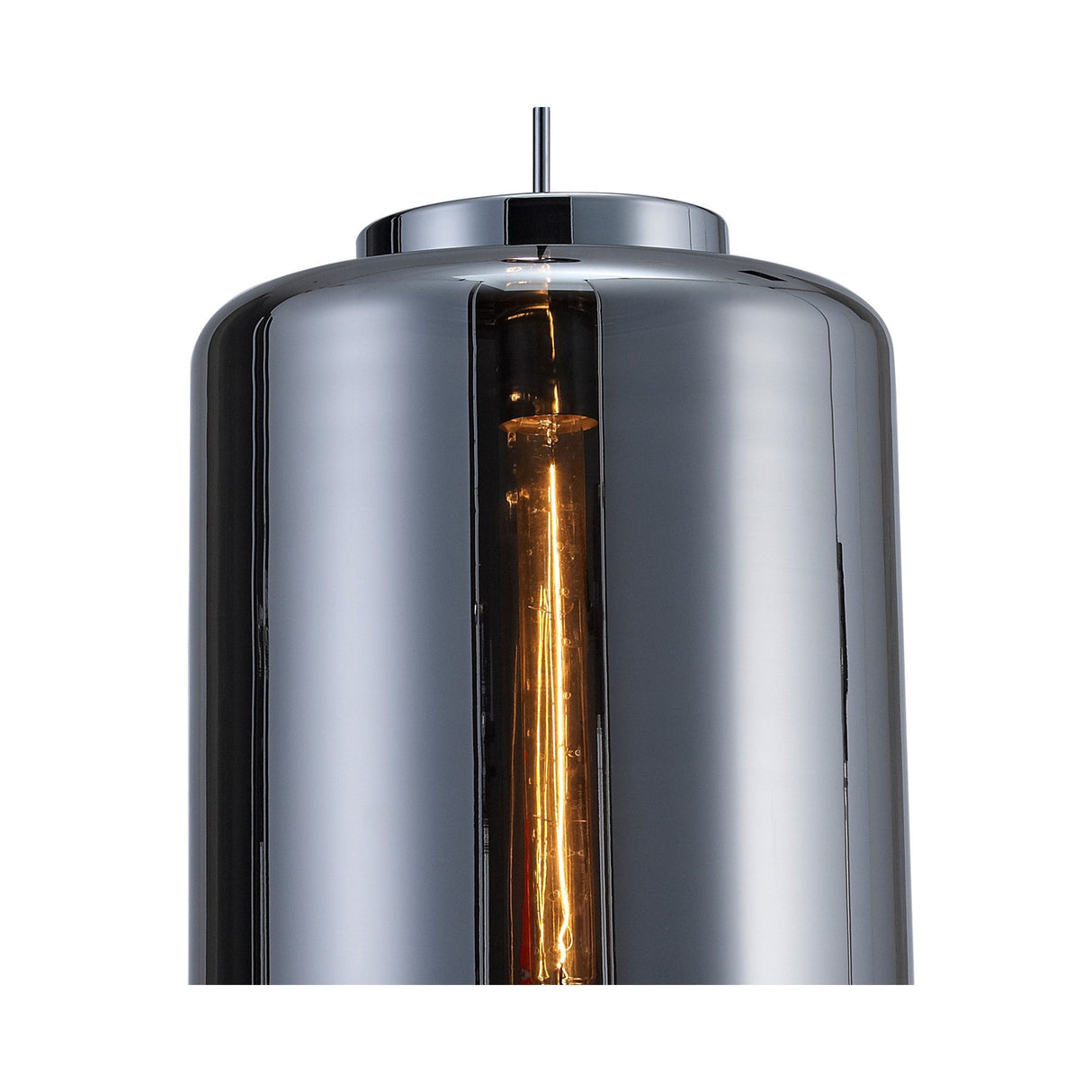 Jarras 30cm 1 Light Glass Pendant Light - Chrome & Ash Grey
