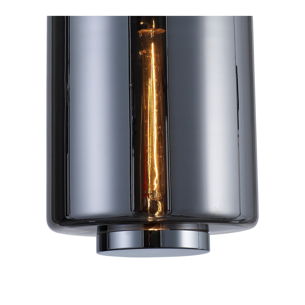 Jarras 30cm 1 Light Glass Pendant Light - Chrome & Ash Grey