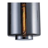 Jarras 30cm 1 Light Glass Pendant Light - Chrome & Ash Grey