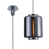 Jarras 30cm 1 Light Glass Pendant Light - Chrome & Ash Grey