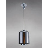 Jarras 30cm 1 Light Glass Pendant Light - Chrome & Ash Grey