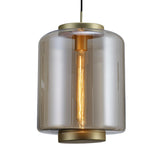 Jarras 30cm 1 Light Glass Pendant Light - Matt Gold & Cognac