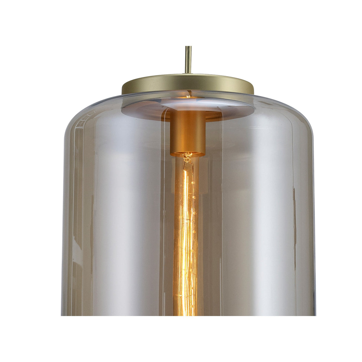 Jarras 30cm 1 Light Glass Pendant Light - Matt Gold & Cognac