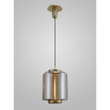 Jarras 30cm 1 Light Glass Pendant Light - Matt Gold & Cognac