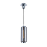 Jarras 20cm Large 1 Light Glass Pendant Light - Chrome & Ash Grey