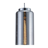 Jarras 20cm Large 1 Light Glass Pendant Light - Chrome & Ash Grey