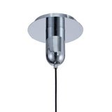 Jarras 20cm Large 1 Light Glass Pendant Light - Chrome & Ash Grey