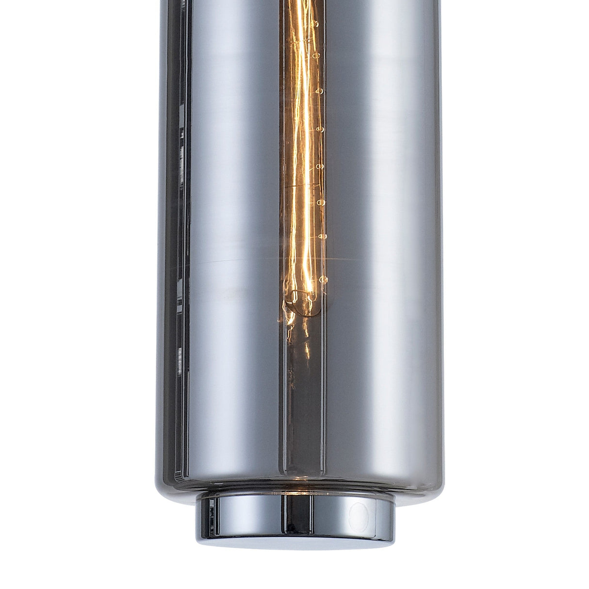 Jarras 20cm Large 1 Light Glass Pendant Light - Chrome & Ash Grey