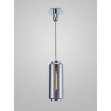 Jarras 20cm Large 1 Light Glass Pendant Light - Chrome & Ash Grey