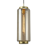 Jarras 20cm Large 1 Light Glass Pendant Light - Matt Gold & Cognac