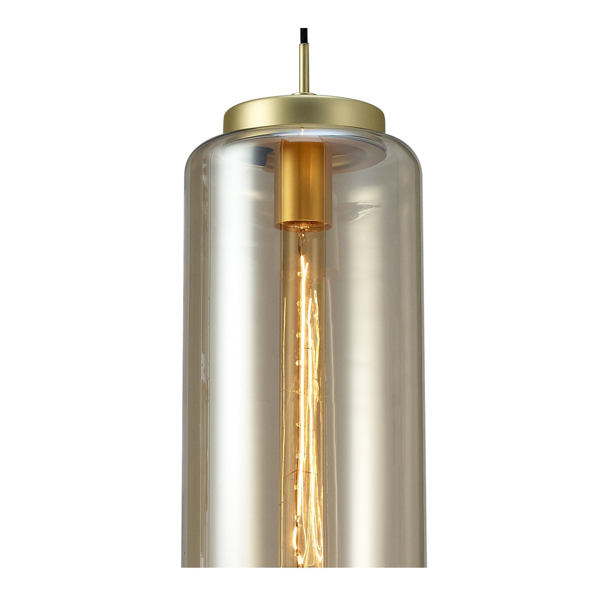 Jarras 20cm Large 1 Light Glass Pendant Light - Matt Gold & Cognac