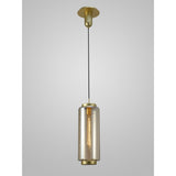 Jarras 20cm Large 1 Light Glass Pendant Light - Matt Gold & Cognac