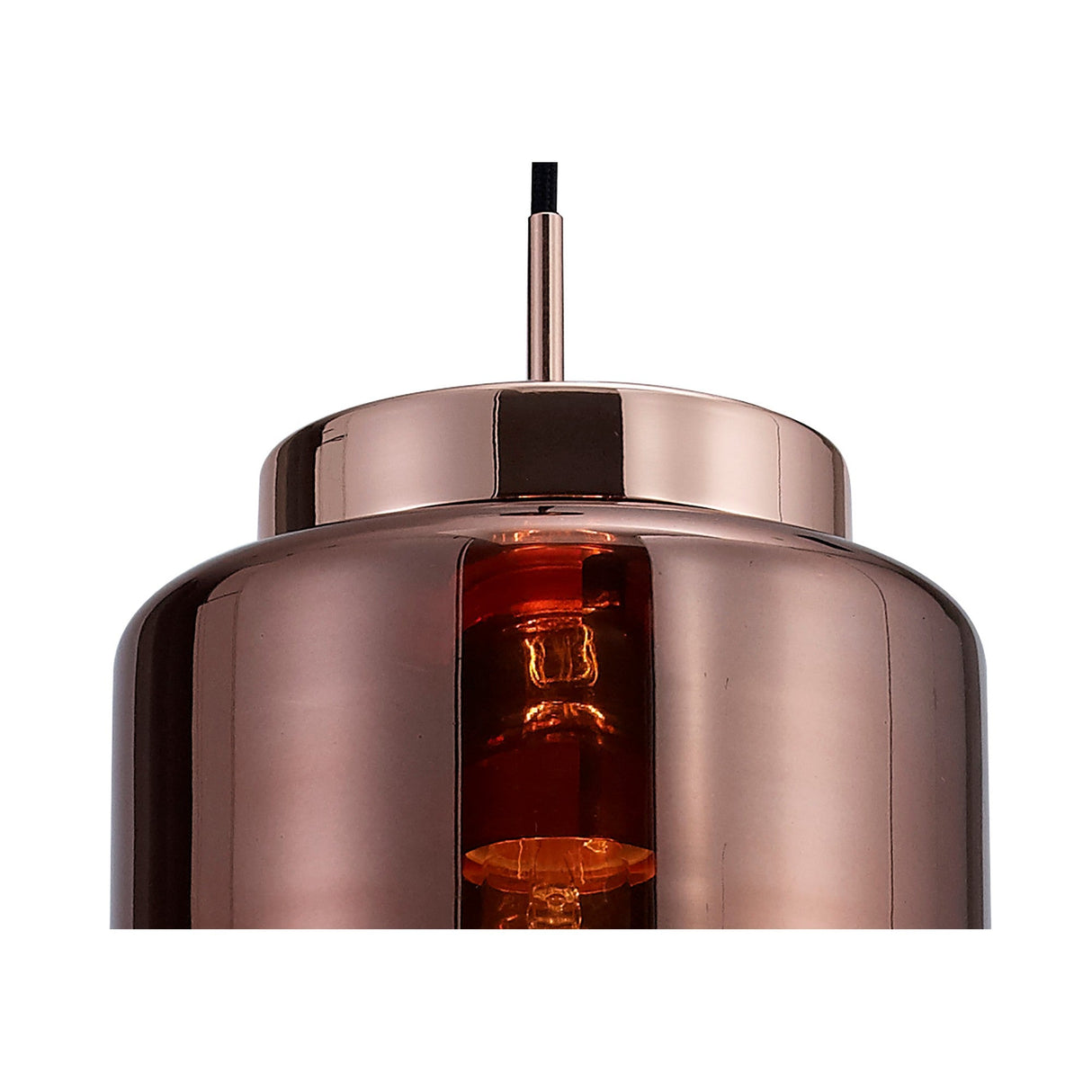 Jarras 20cm Small 1 Light Glass Pendant Light - Copper & Rose Gold