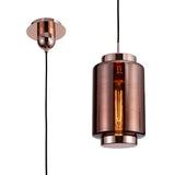 Jarras 20cm Small 1 Light Glass Pendant Light - Copper & Rose Gold