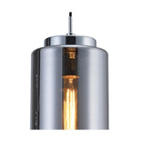 Jarras 20cm Small 1 Light Glass Pendant Light - Chrome & Ash Grey