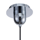 Jarras 20cm Small 1 Light Glass Pendant Light - Chrome & Ash Grey